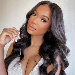 Body Wave Glueless Pre-Cut 4*4 Lace Closure Wig Human Hair Natural Color
