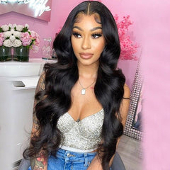 Body Wave Glueless Pre-Cut 4*4 Lace Closure Wig Human Hair Natural Color
