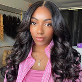 Ronashow Pre Cut Loose Wave 5x5 Gluless Lace Closure Wig Human hair Natural Color