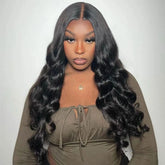 Ronashow Pre Cut 5x5 Gluless Lace Closure Wig Body Wave Human hair Natural Color