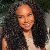 Ronashow Pre Cut 5x5 Gluless Lace Closure Wig Human hair Kinky Curly Natural Color