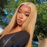 Ronashow Honey Blonde 4x4 Lace Closure Wig - Human Hair Wig - Perfect Summer Color for Beginners
