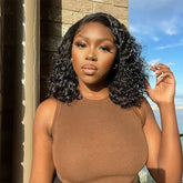 13x4 Lace Frontal Bob Wig Water Wave Remy Human Hair Lace Wig