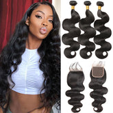 3Pcs Bundles With 4*4 Lace Closure Body Wave
