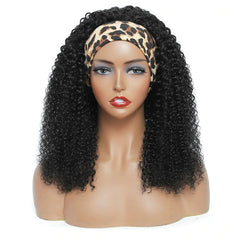 Ronashow Kinky Curly Remy Human Hair Headband Wig 10-30 Inch