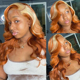 Ronashow 613 Blonde Ginger Body Wave 13*4 Lace Frontal Wig