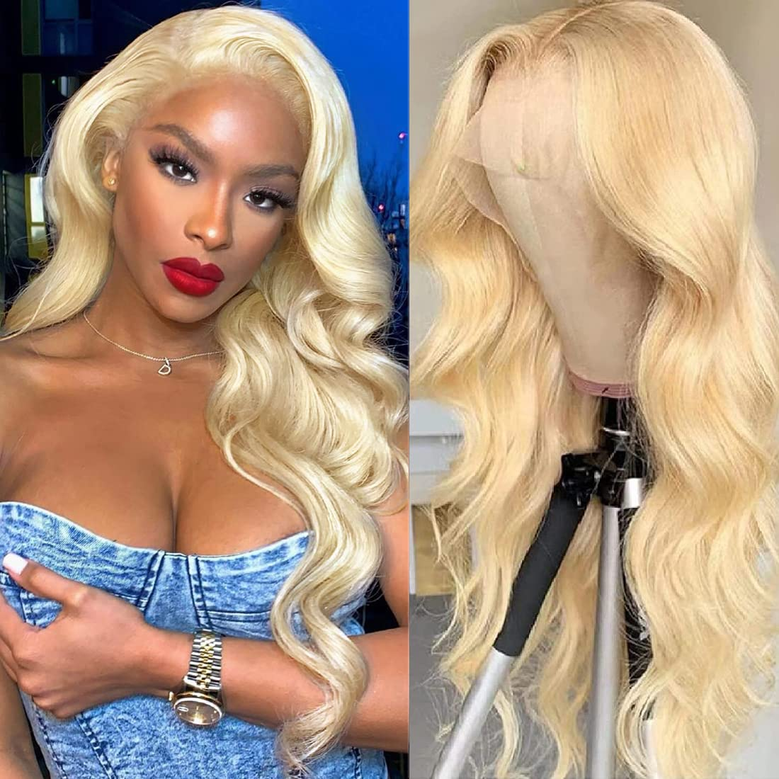 Ronashow Hair 613 Blonde Body Wave 13*4 Lace Frontal Wig