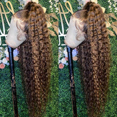 Ombre 4/27 Highlight 13*4 Lace Front Wig Deep Wave Human Hair Wig