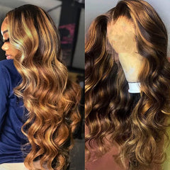 Ombre 4/27 Highlight Body Wave 13*4 Lace Frontal Wig