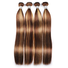 Highlight 4/27 Color Straight Human Hair 4 Bundles