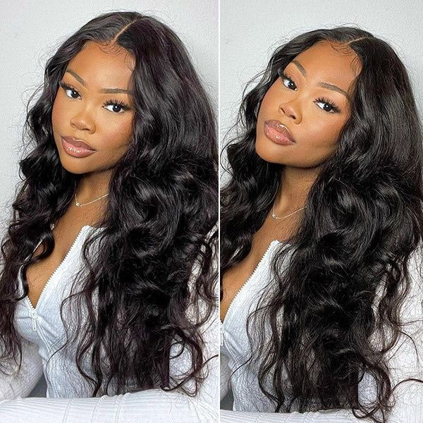 Body Wave Glueless Pre-Cut 4*4 Lace Closure Wig Human Hair Natural Color