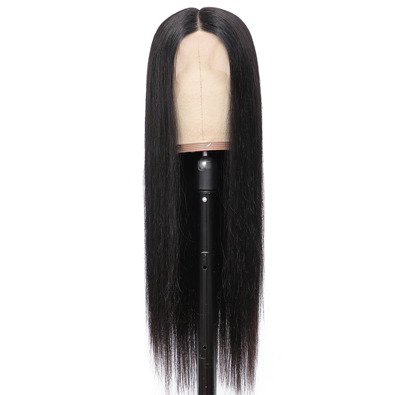 Ronashow Straight 13*6*1 T part Transparent Lace Front Human Hair Wigs Natural Color Wigs