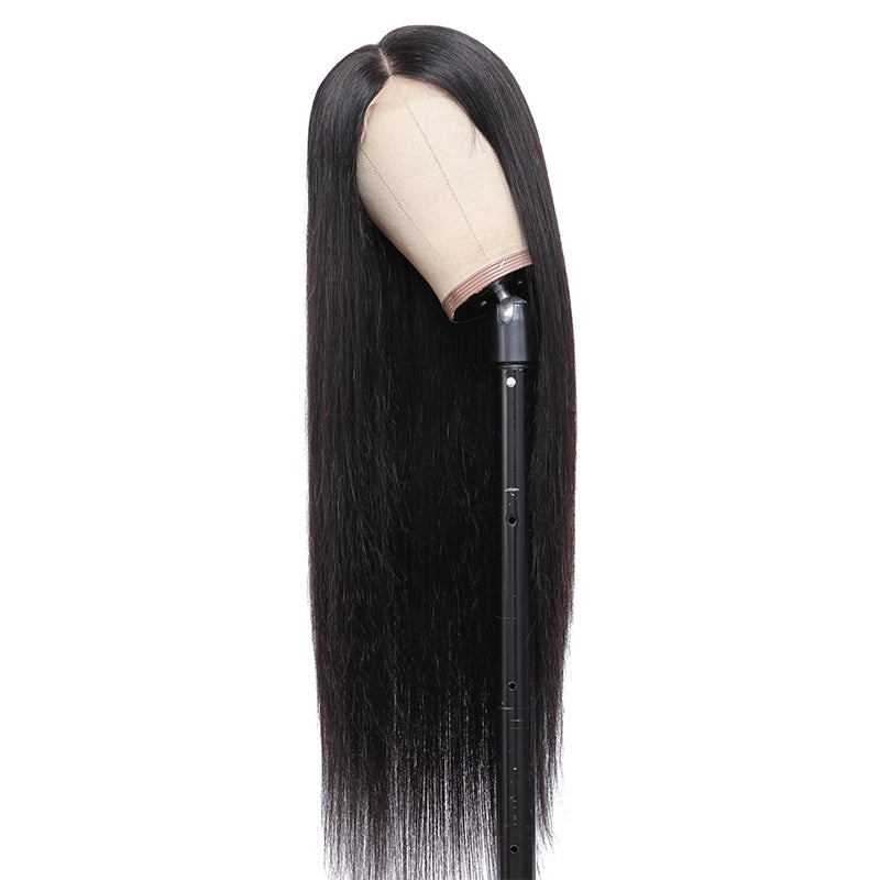 Ronashow Straight 13*6*1 T part Transparent Lace Front Human Hair Wigs Natural Color Wigs