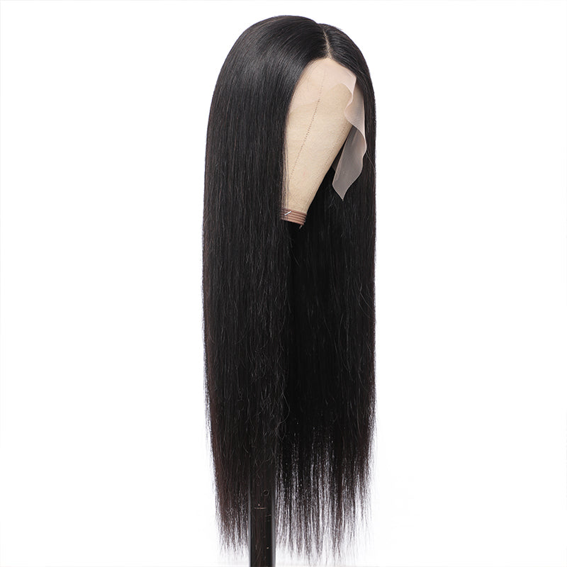 Ronashow Straight 13*6*1 T part Transparent Lace Front Human Hair Wigs Natural Color Wigs