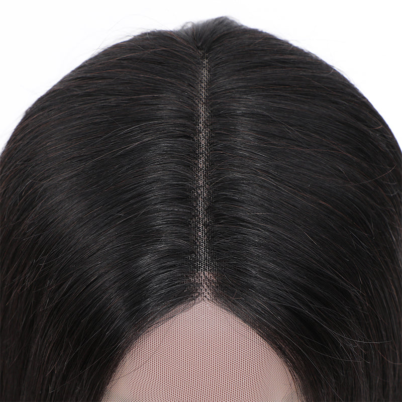 Ronashow Straight 13*6*1 T part Transparent Lace Front Human Hair Wigs Natural Color Wigs