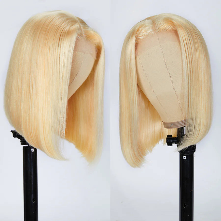 Ronashow 613 Blonde Bob Wigs 4X4 Lace Closure Bob Wig