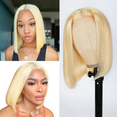 Ronashow 613 Blonde Bob Wigs 4X4 Lace Closure Bob Wig