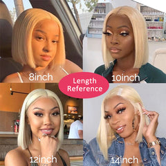 Ronashow 613 Blonde Bob Wigs 4X4 Lace Closure Bob Wig