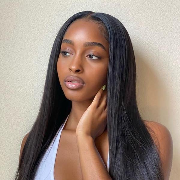 Straight Hair U Part Wig Natural Color Affordable Human Hair Wigs