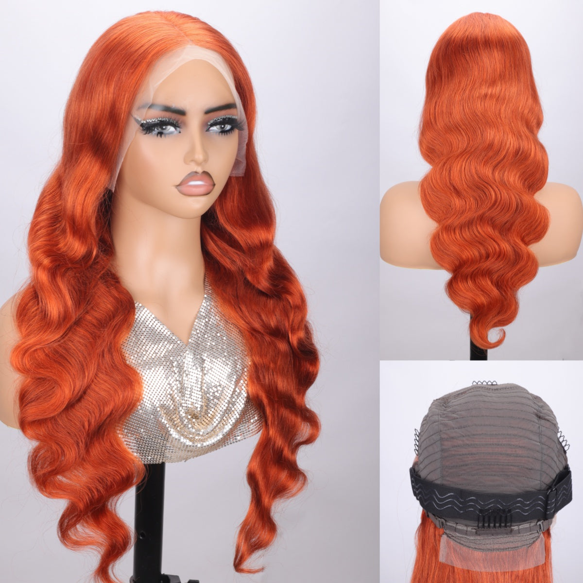 Ronashow Ginger Color Body Wave 13x4 Lace Front Human Hair Wig
