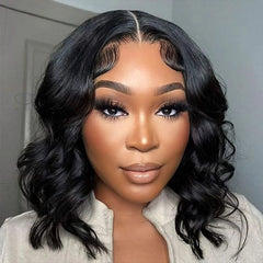 Ronashow 13x4 Lace Frontal Bob Wig Body Wave Short Human Hair Wigs With Baby Hair