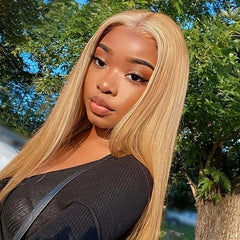Ronashow Honey Blonde 4x4 Lace Closure Wig - Human Hair Wig - Perfect Summer Color for Beginners