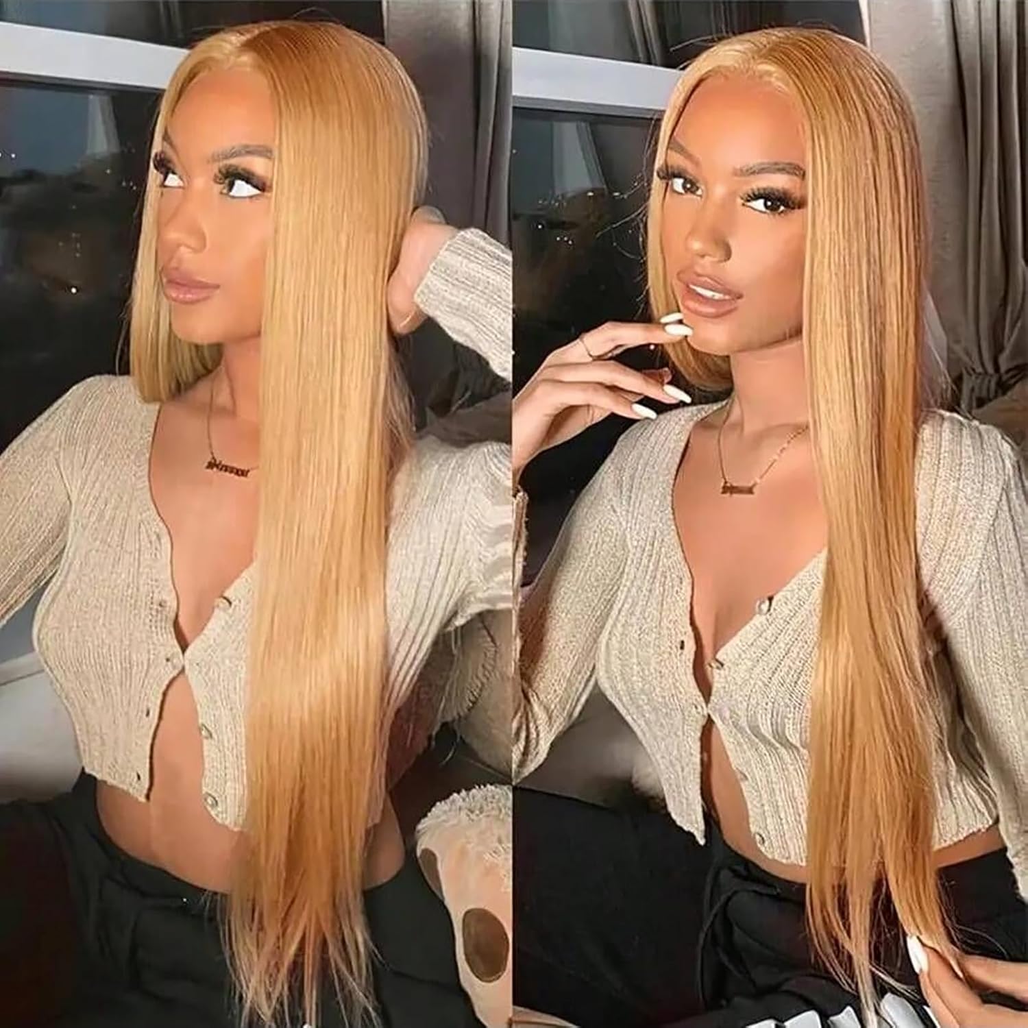 Ronashow Honey Blonde 4x4 Lace Closure Wig - Human Hair Wig - Perfect Summer Color for Beginners