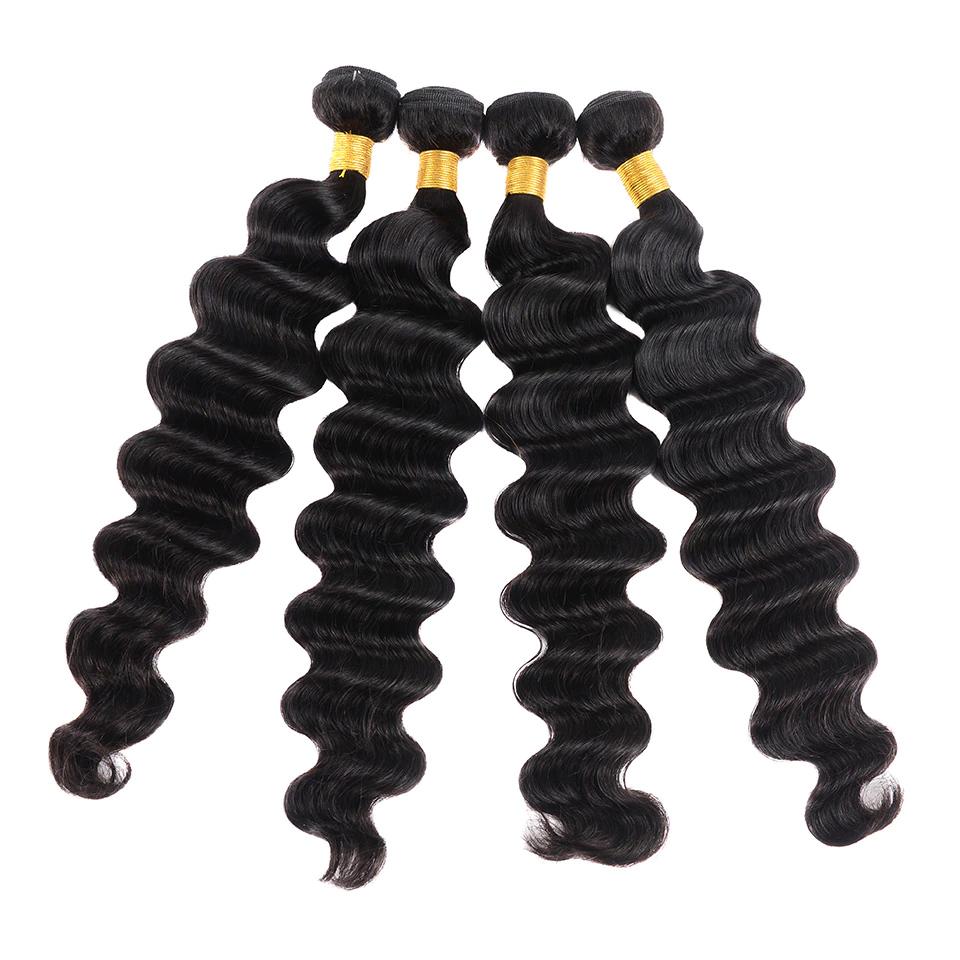 Loose Deep Wave Natural Color Remy Human Hair 4 Bundles