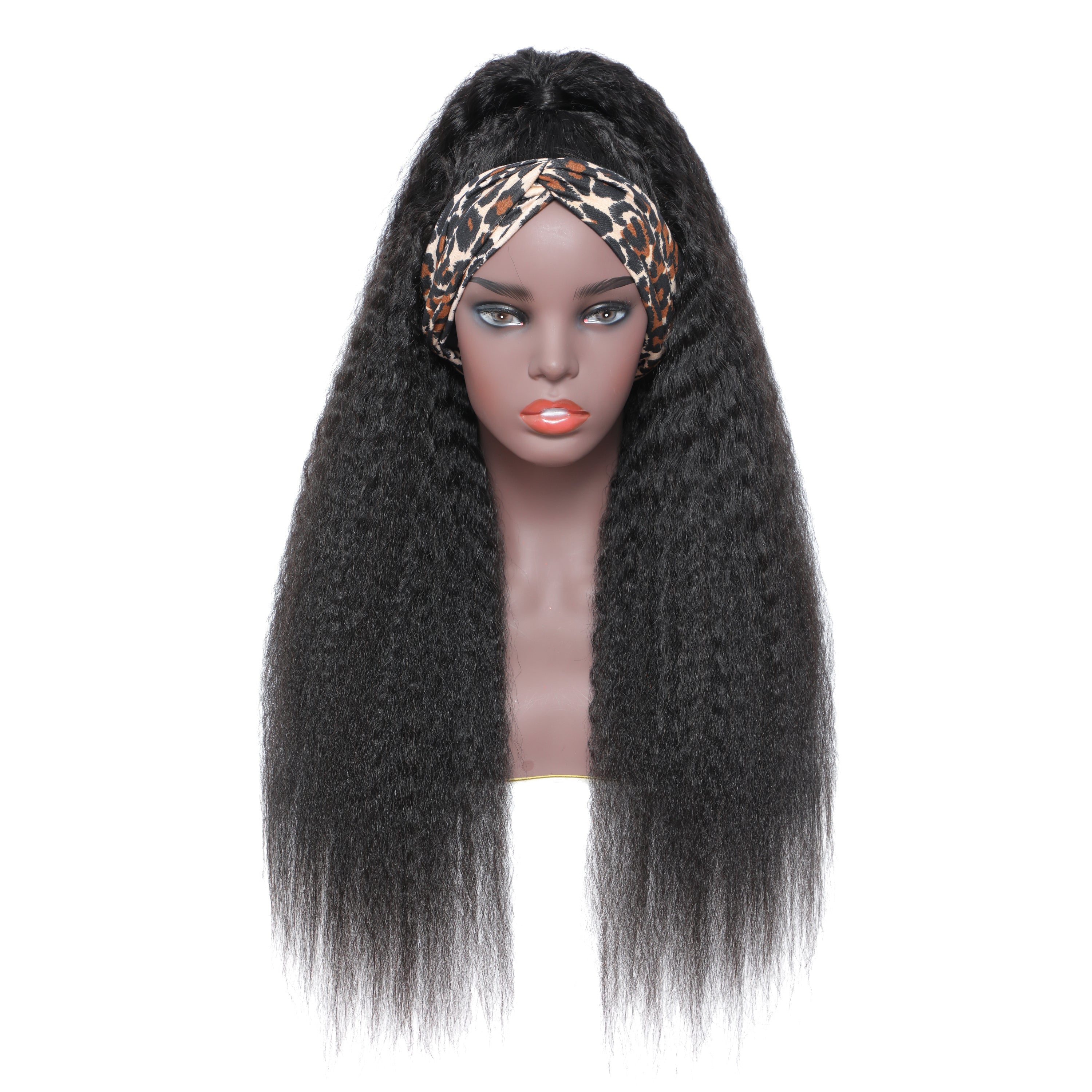 Kinky Straight Remy Human Hair Headband Wig 10-30 Inch