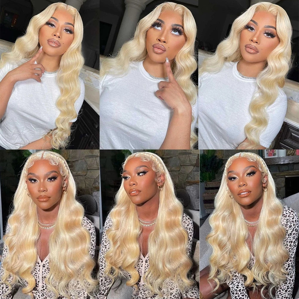 Blonde Color 3 Bundles With 4*4  Lace Closure Body Wave Remy Human Hair