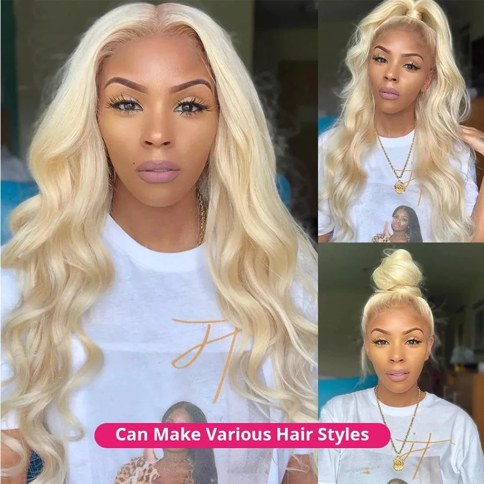 Ronashow Hair 613 Blonde Body Wave 13*4 Lace Frontal Wig