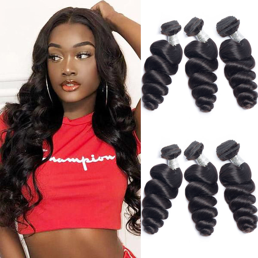 Loose Wave Remy Human Hair Extensions 3 Bundles