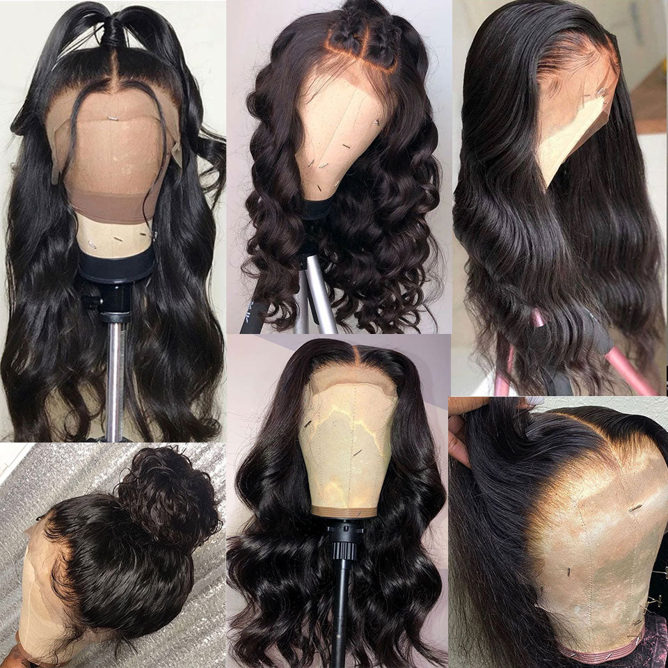 Ronashow 13*4 Lace Frontal Wig Body Wave Natural Color Lace Wig