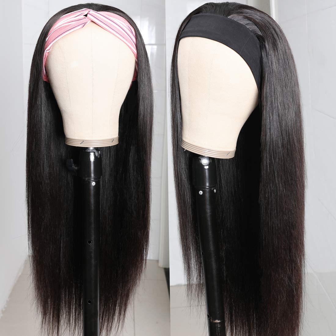 Straight Remy Human Hair Headband Wig Friendly For Beginner