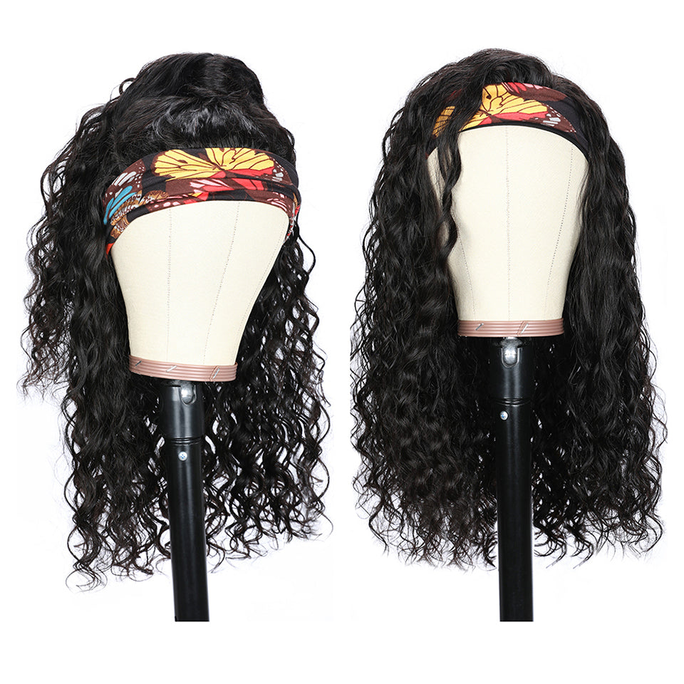 Ronashow Water Wave Remy Human Hair Headband Wig Friendly For Beginner