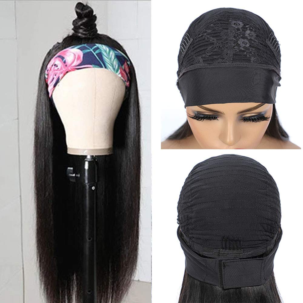 Straight Remy Human Hair Headband Wig Friendly For Beginner