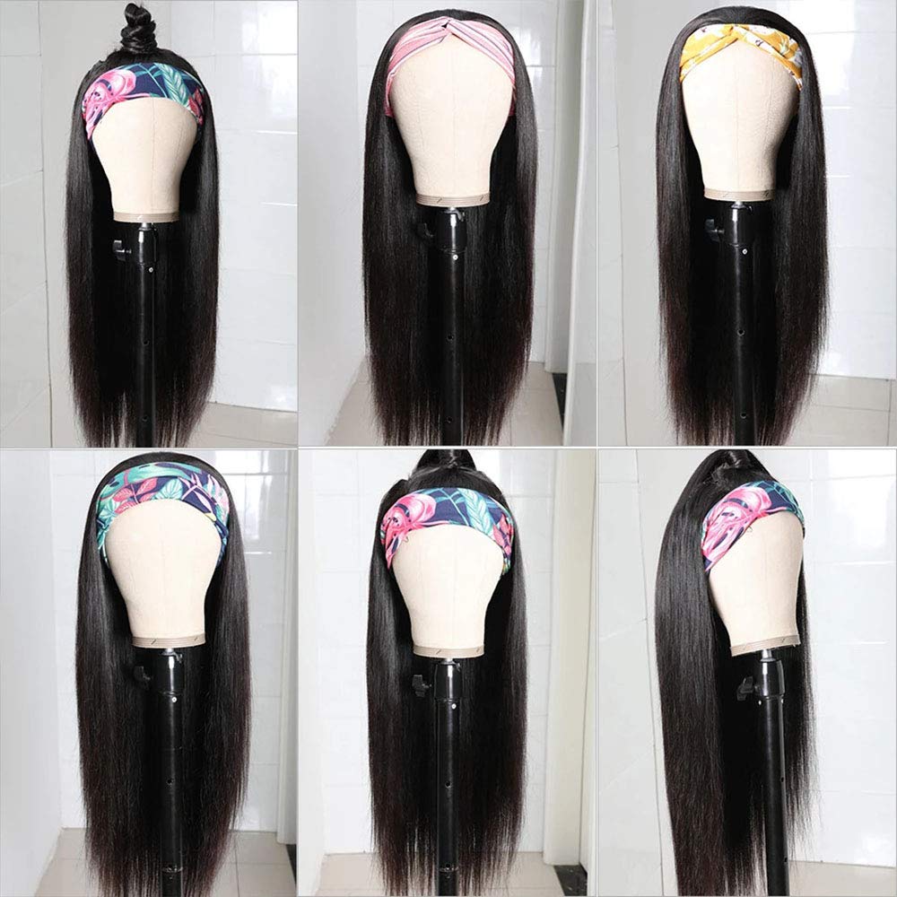 Straight Remy Human Hair Headband Wig Friendly For Beginner