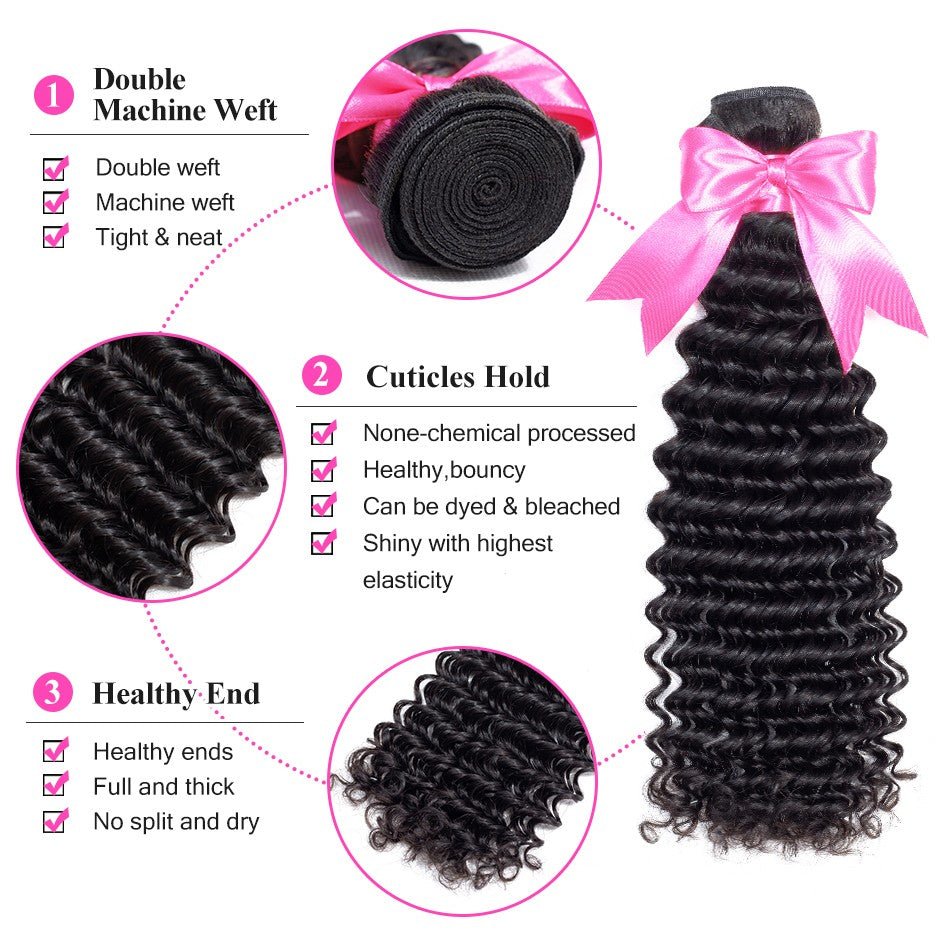 Human Hair Bundles Deep Curly