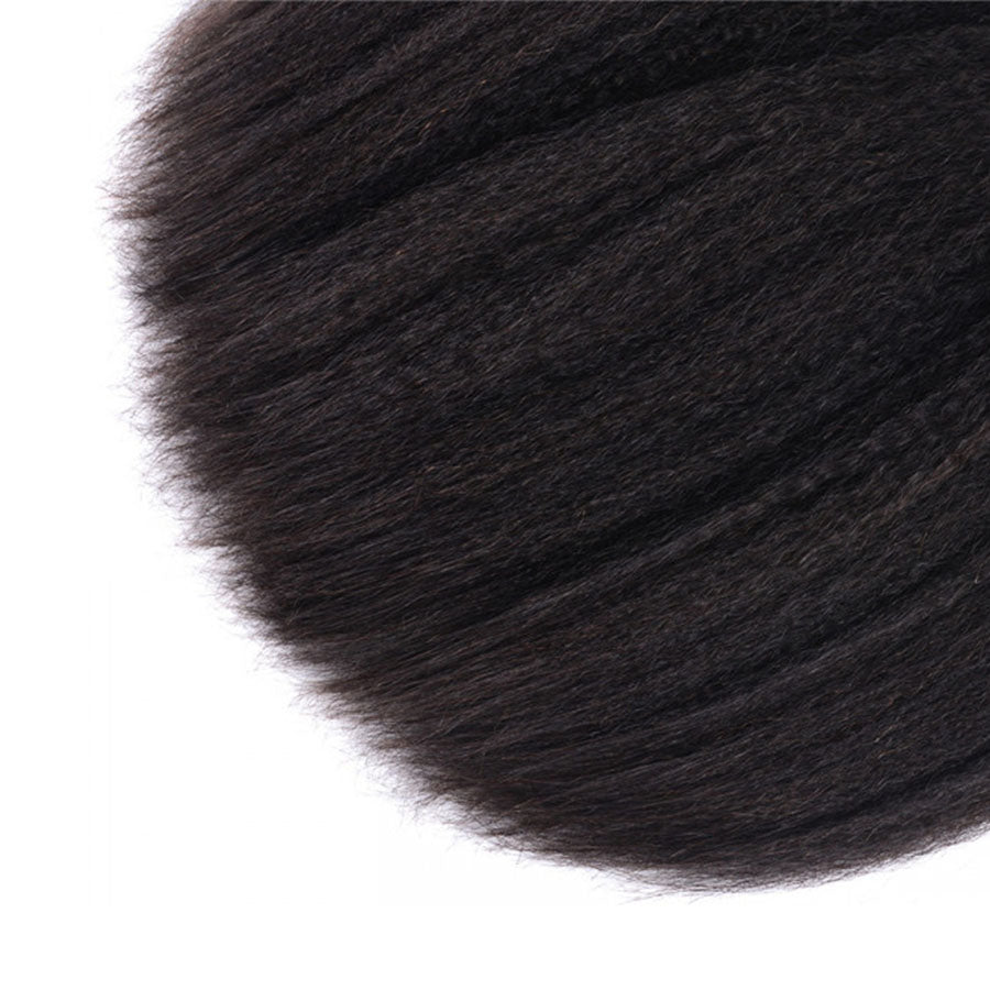 Kinky Straight Remy Human Hair Extensions 3 Bundles