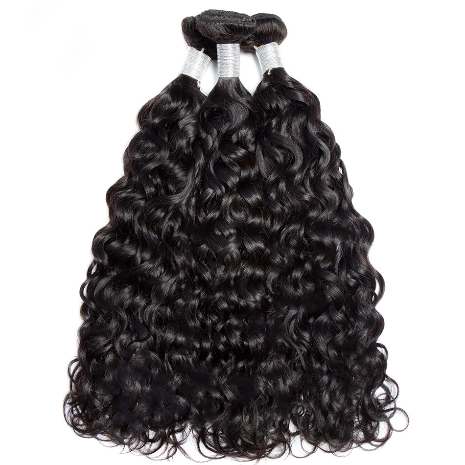 Water Wave Remy Human Hair Extensions 4 Bundles 10-30 Inches