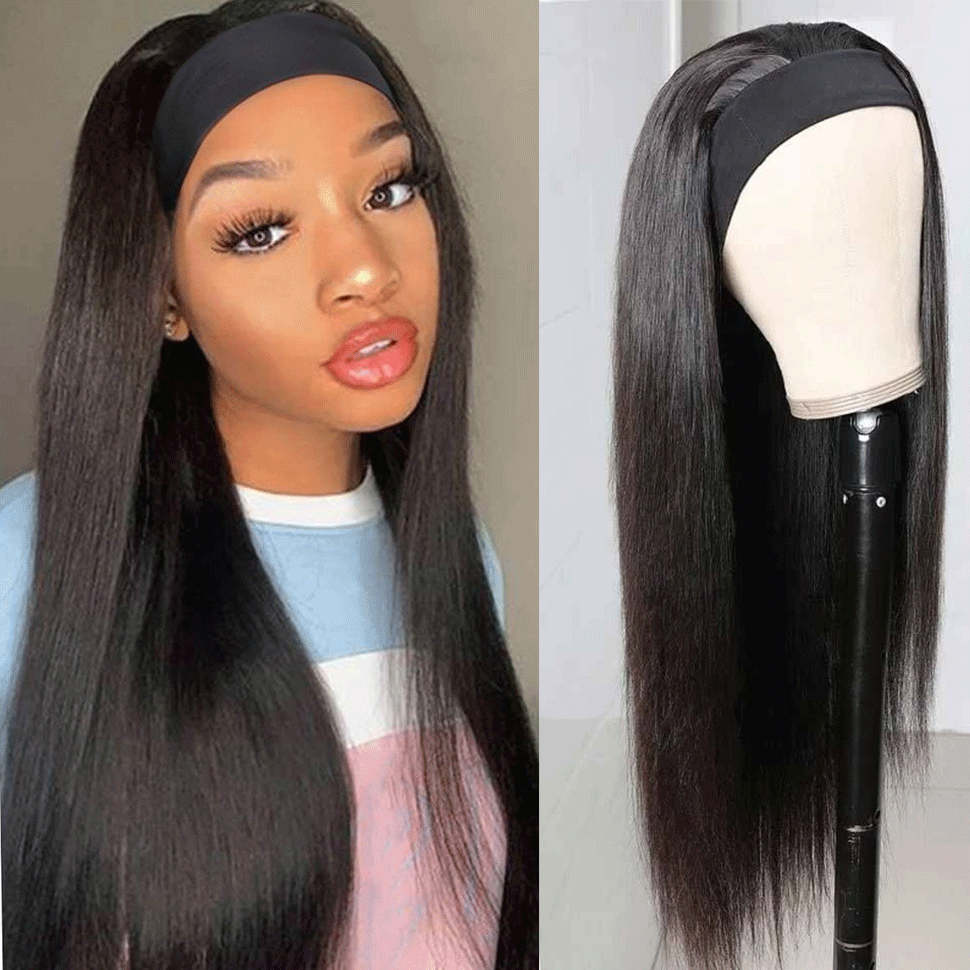 Straight Remy Human Hair Headband Wig Friendly For Beginner