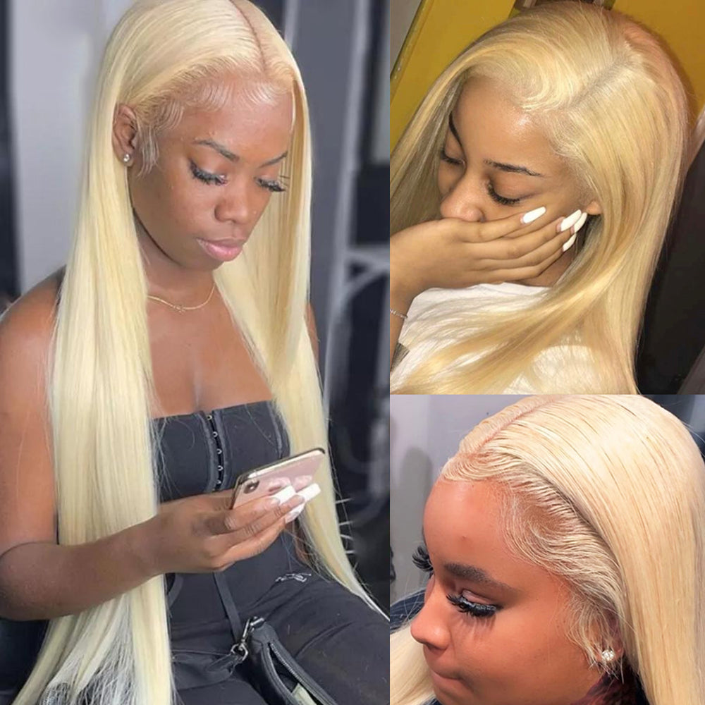 Ronashow 613 Blonde Straight 13*4 Lace Frontal Wig