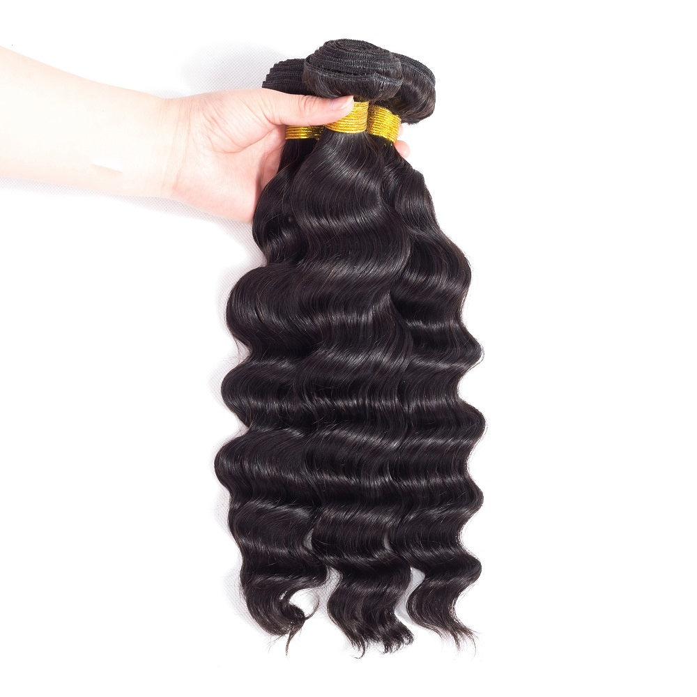 Loose Deep Wave Natural Color Remy Human Hair 4 Bundles