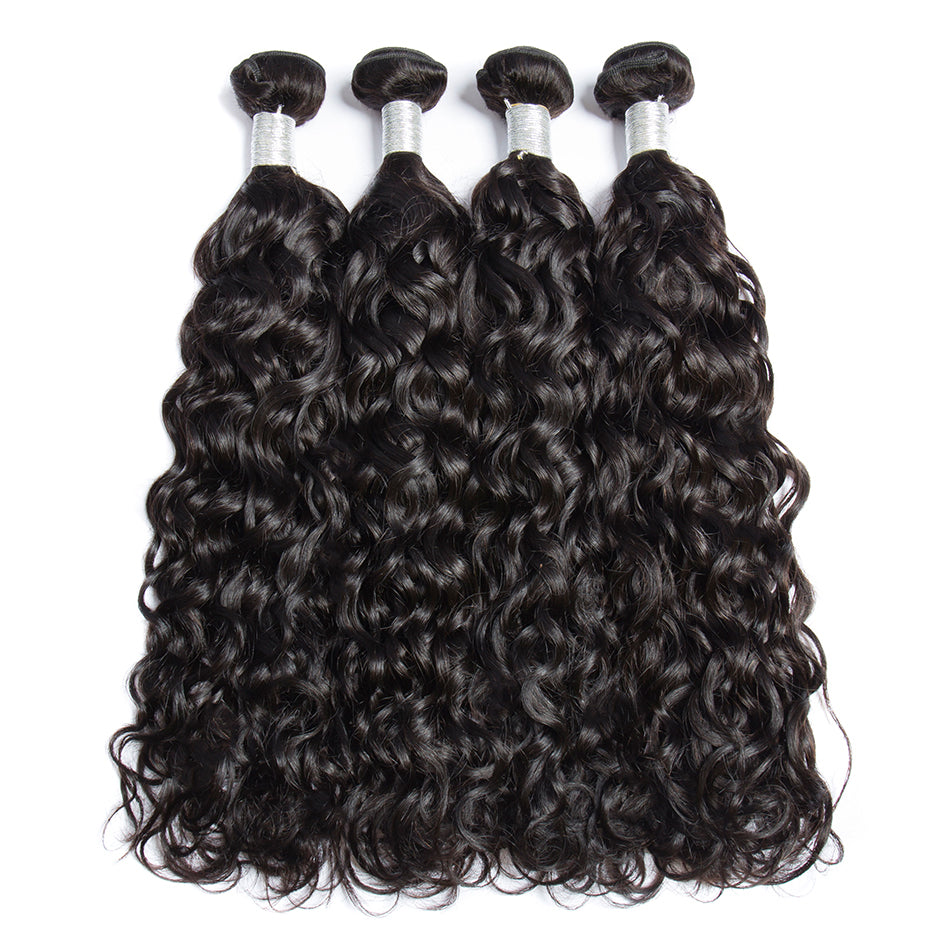 Water Wave Remy Human Hair Extensions 4 Bundles 10-30 Inches