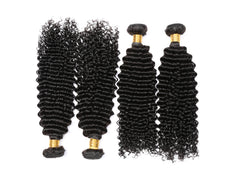 Deep Curly Natural Color Remy Human Hair 4 Bundles