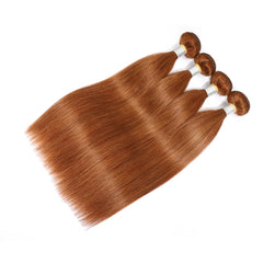 Medium Auburn Color Straight Human Hair with 4 Bundles