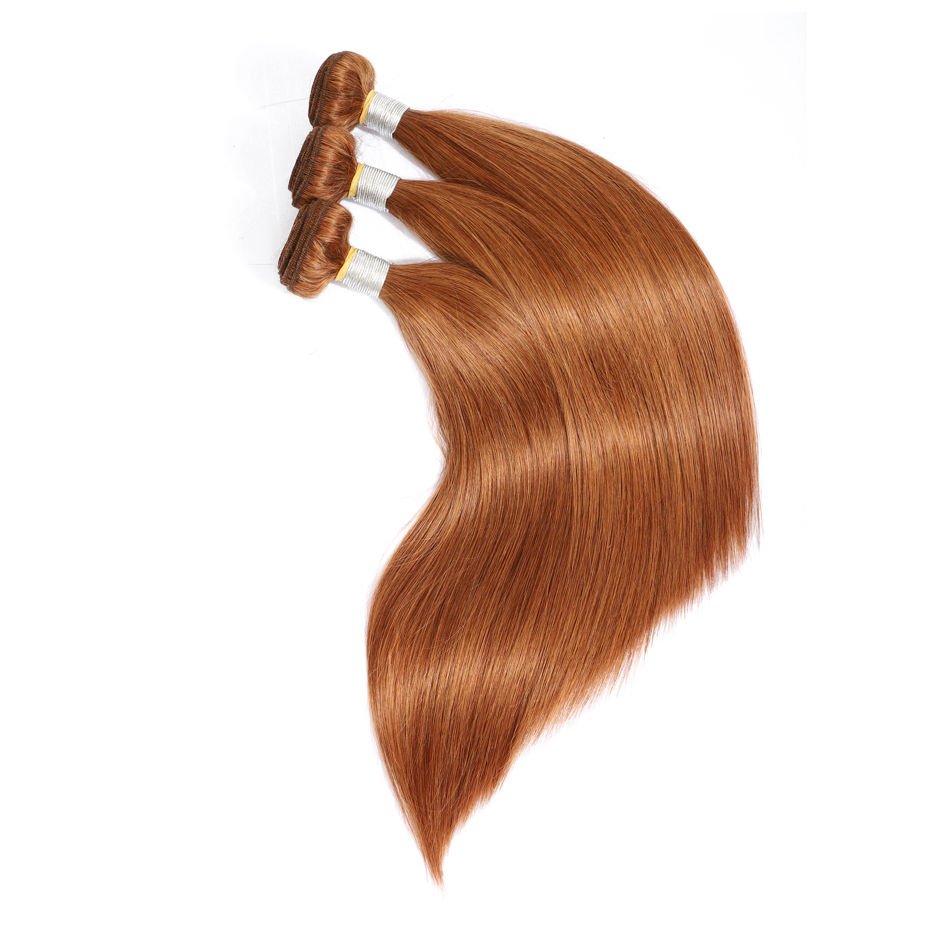 Medium Auburn Color Straight Remy Human Hair 3 Bundles