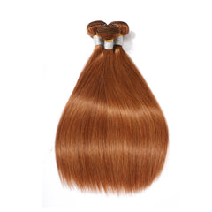 Medium Auburn Color Straight Remy Human Hair 3 Bundles