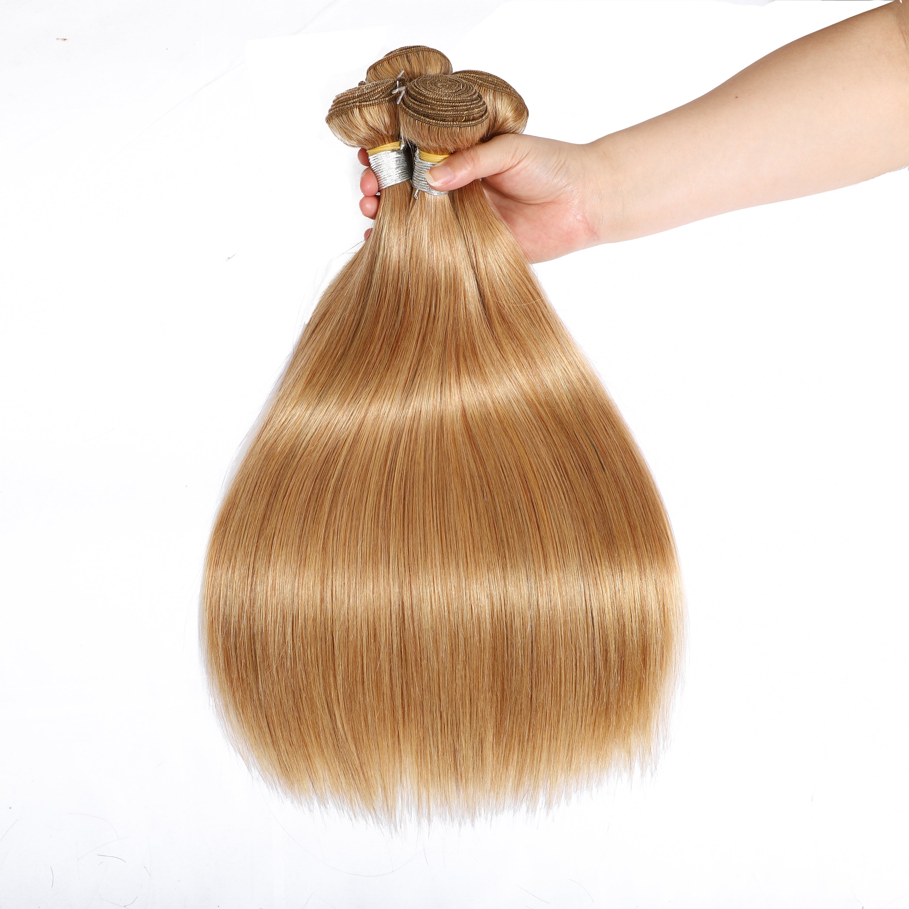 Honey Blonde Color Straight Remy Human Hair 4 Bundles