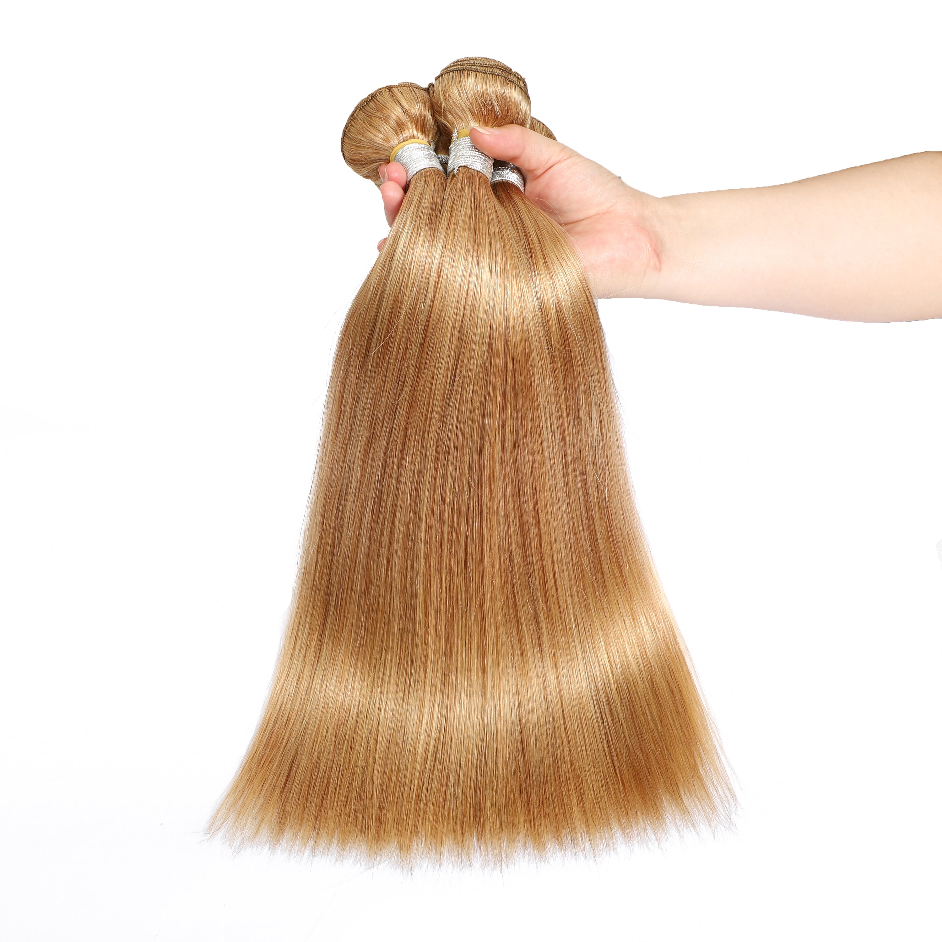 Honey Blonde Color Straight Remy Human Hair 4 Bundles